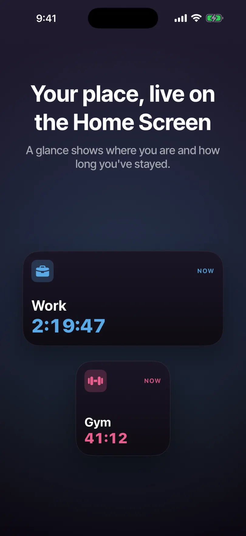 The home screen widget: today's number without opening the app